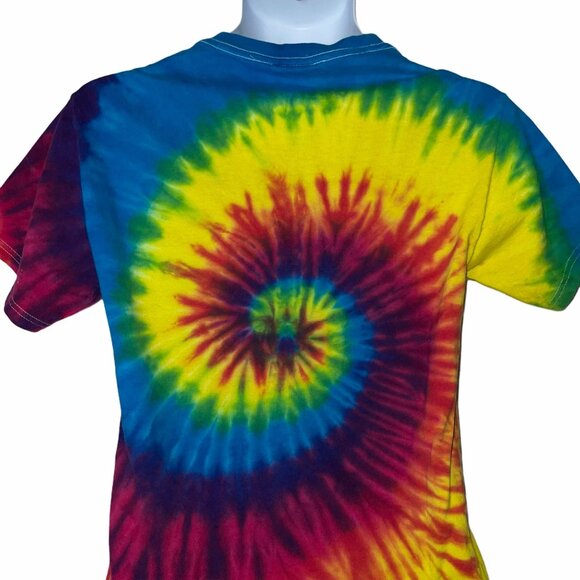 Knott's Berry Farm TShirt Mens S Snoopy Tee Tie Dye Glitter Peace Sign Colorful - Picture 7 of 9